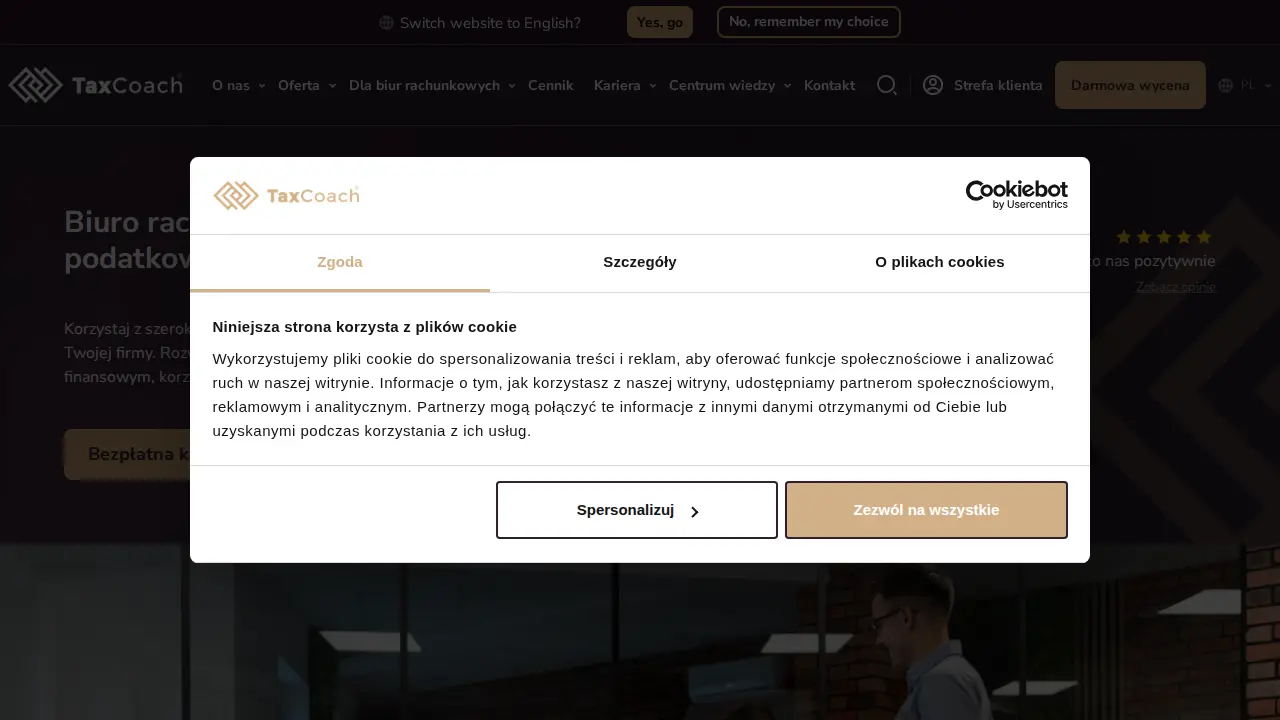 TaxCoach Sp. z o.o. Biuro rachunkowe - KSIĘGOWOŚĆ | KADRY | PODATKI | ZARZĄDZANIE FINANSAMI | KONSULTING FINANSOWY website