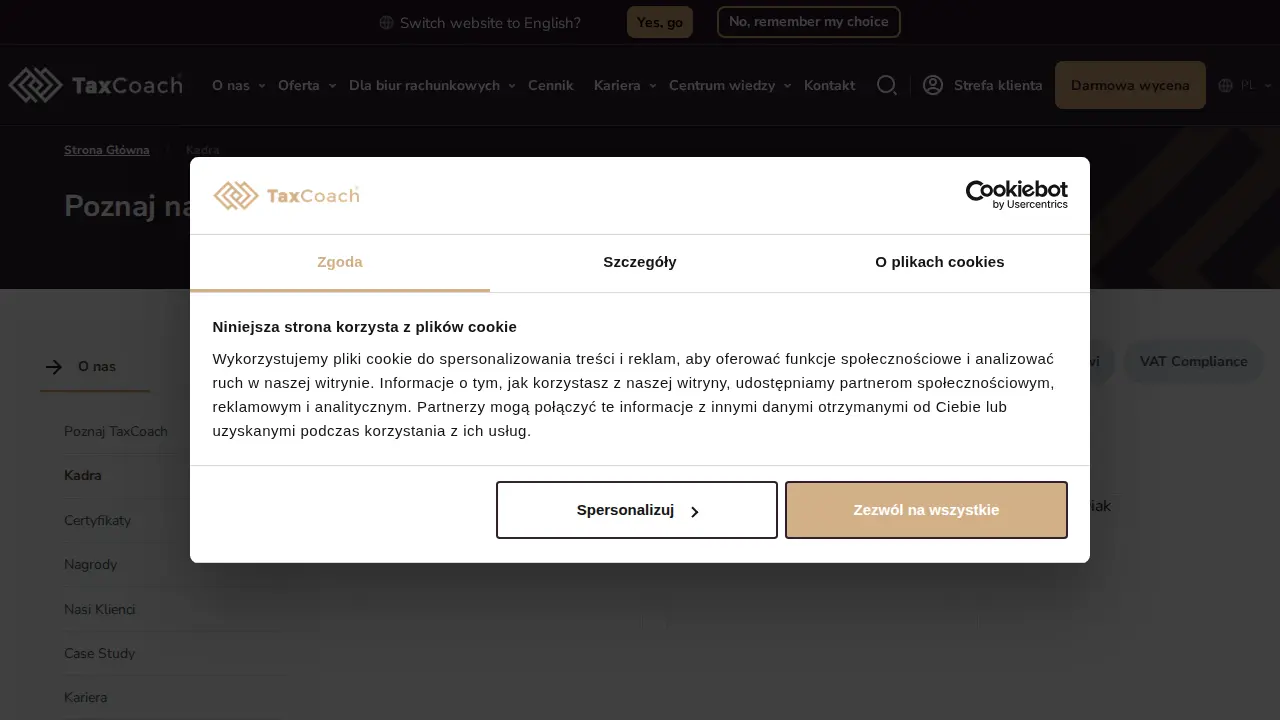 TaxCoach Sp. z o.o. Biuro rachunkowe - KSIĘGOWOŚĆ | KADRY | PODATKI | ZARZĄDZANIE FINANSAMI | KONSULTING FINANSOWY page