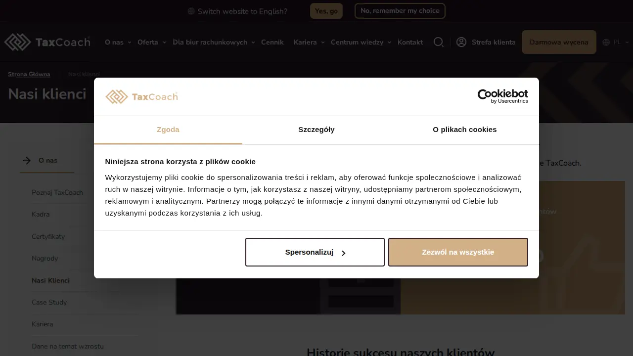 TaxCoach Sp. z o.o. Biuro rachunkowe - KSIĘGOWOŚĆ | KADRY | PODATKI | ZARZĄDZANIE FINANSAMI | KONSULTING FINANSOWY page