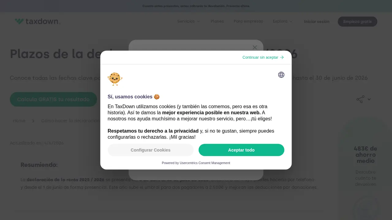 TaxDown page
