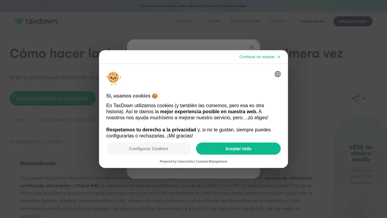 TaxDown page
