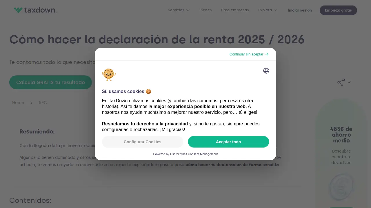 TaxDown page