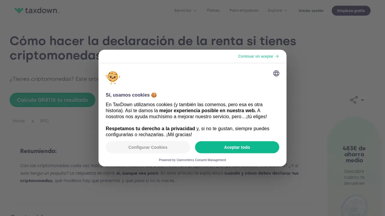 TaxDown page
