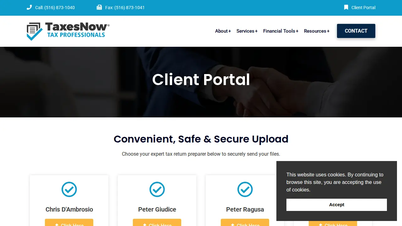 TaxesNow page