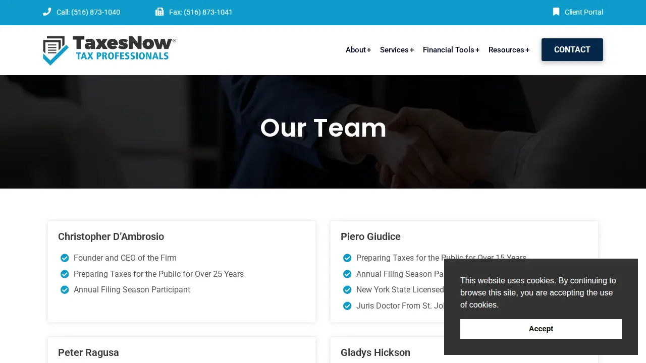 TaxesNow page