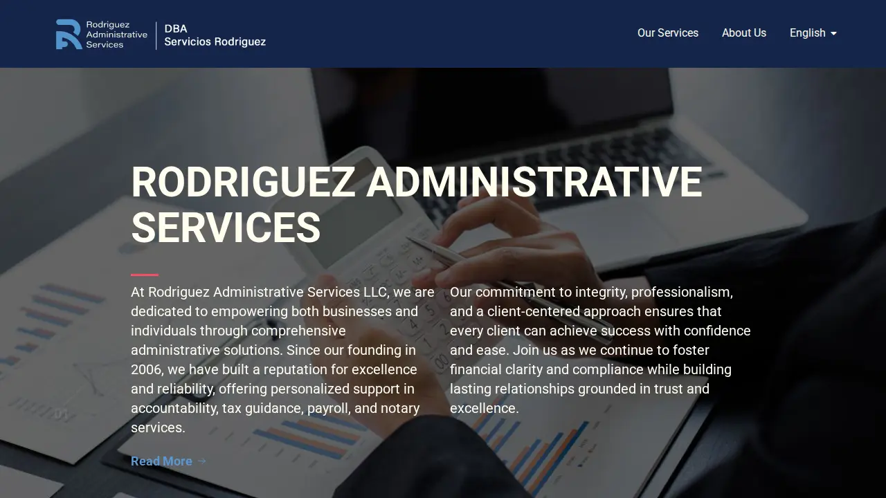Rodriguez Administrative Services website