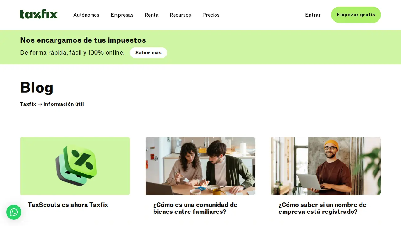 Taxfix España page