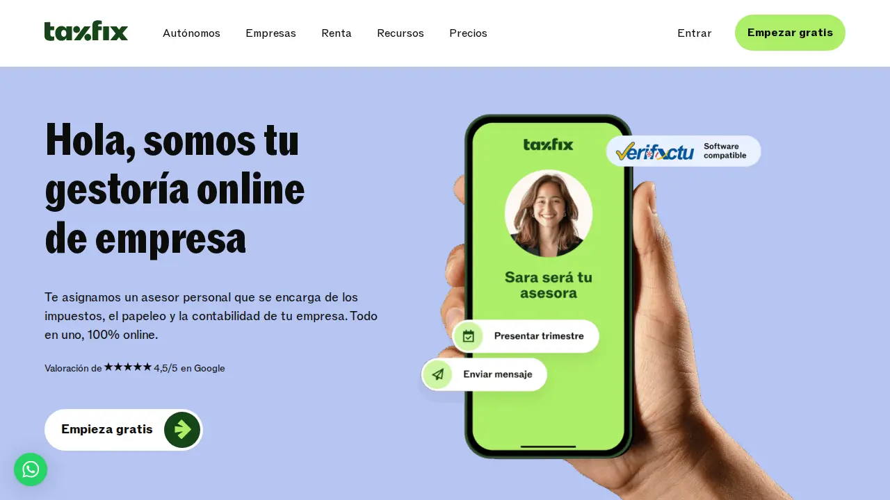 Taxfix España page