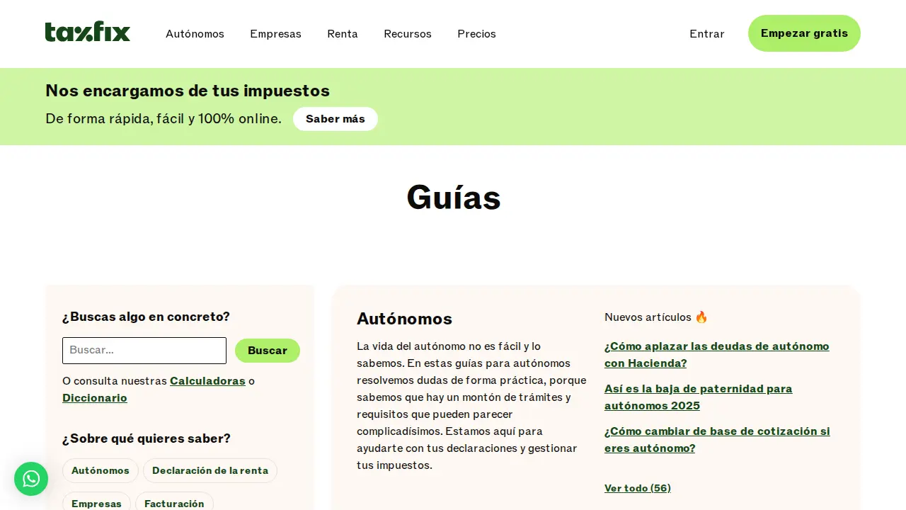 Taxfix España page