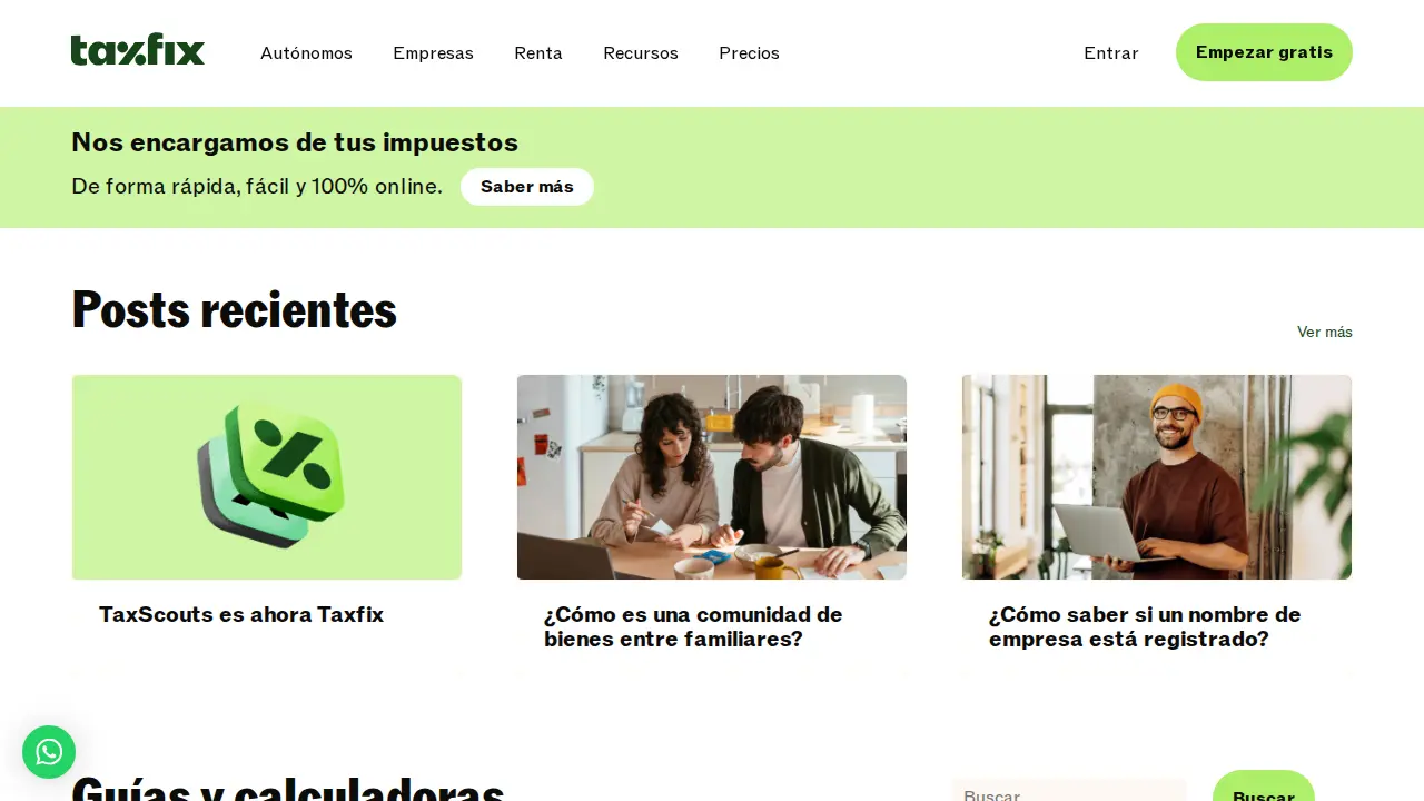 Taxfix España page