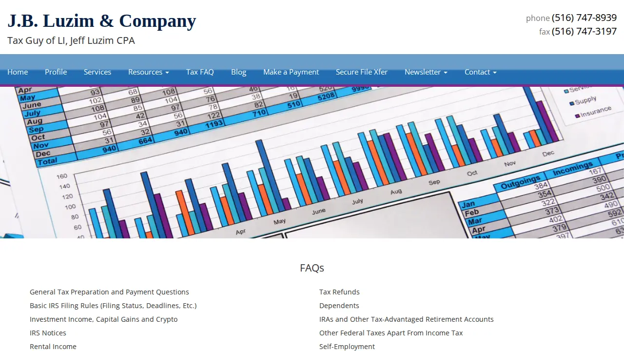 J.B. Luzim & Company - Tax and Accounting page