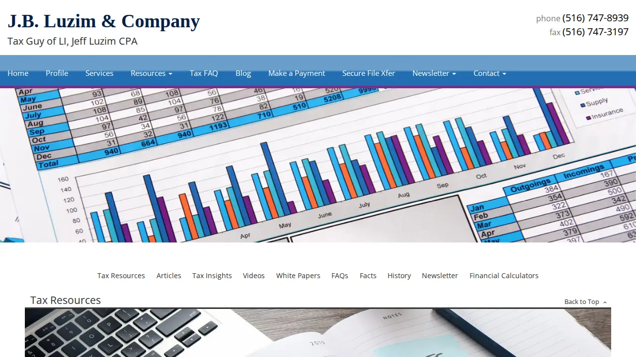J.B. Luzim & Company - Tax and Accounting page