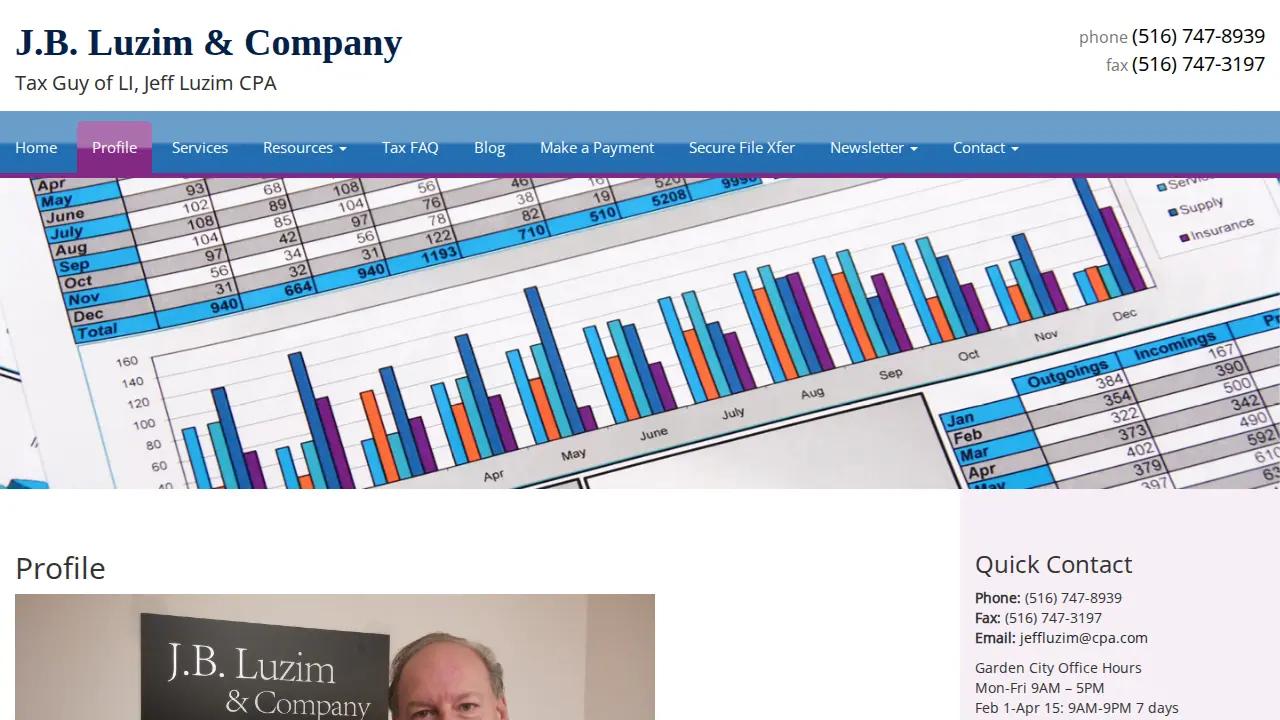 J.B. Luzim & Company - Tax and Accounting page