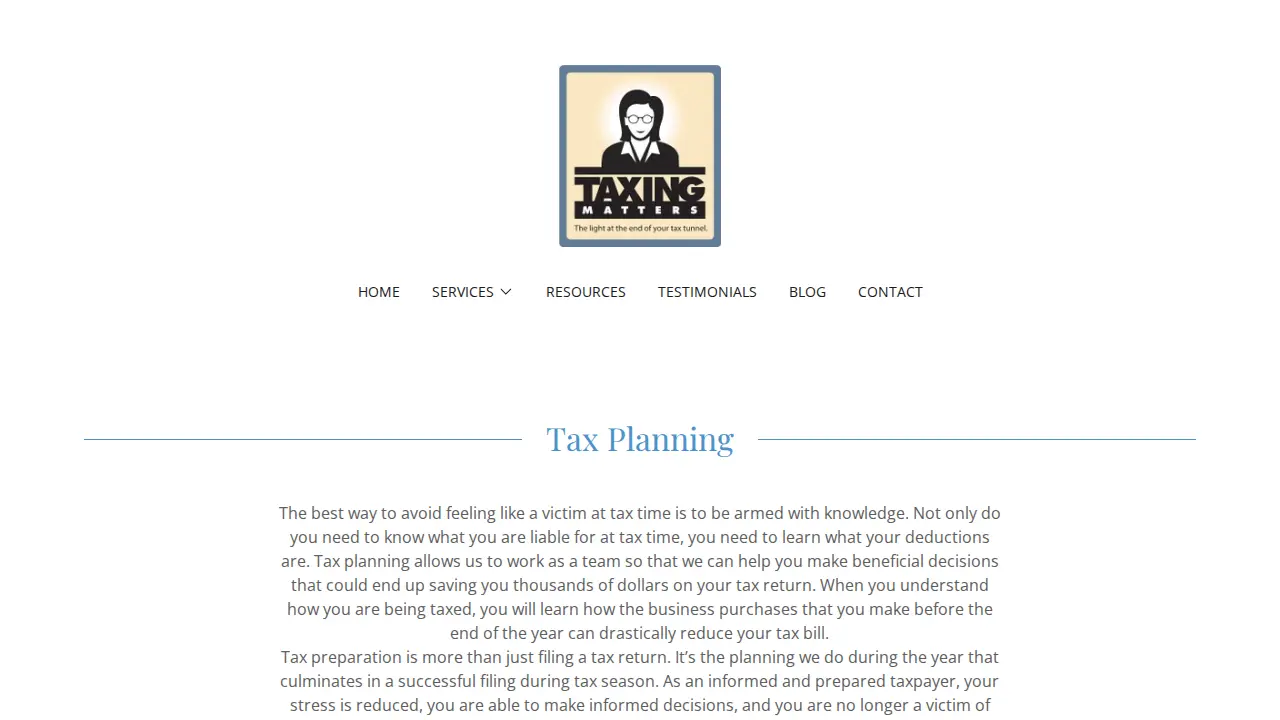 Taxing Matters page