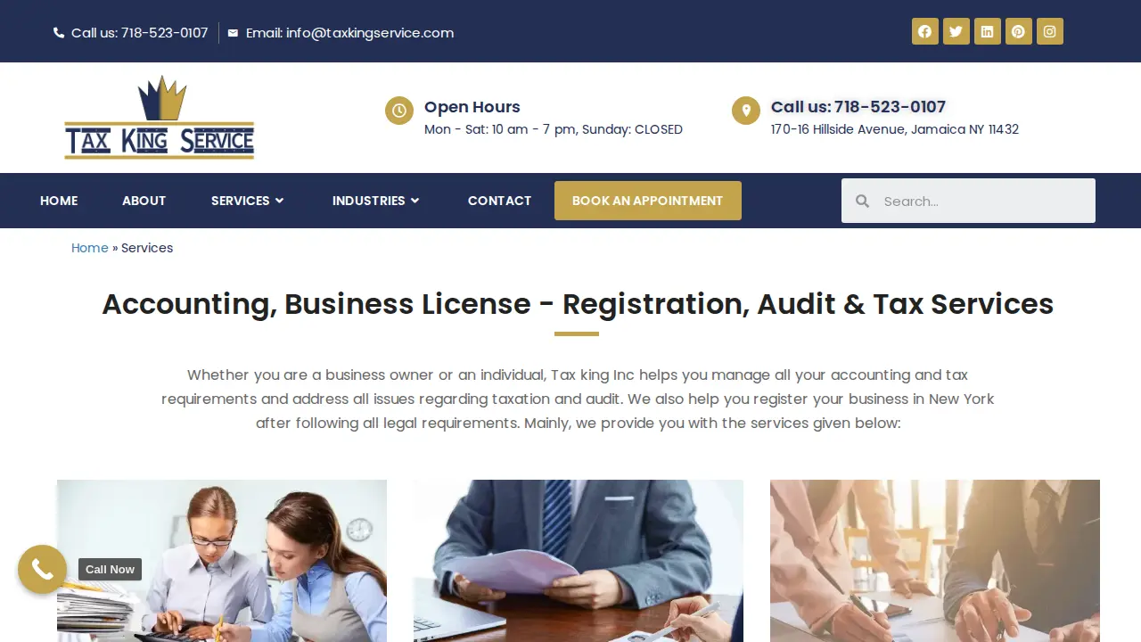 Tax King Service page