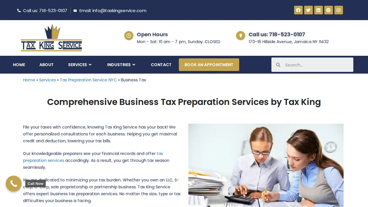 Tax King Service page
