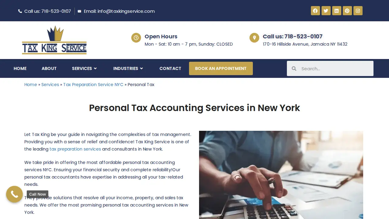 Tax King Service page