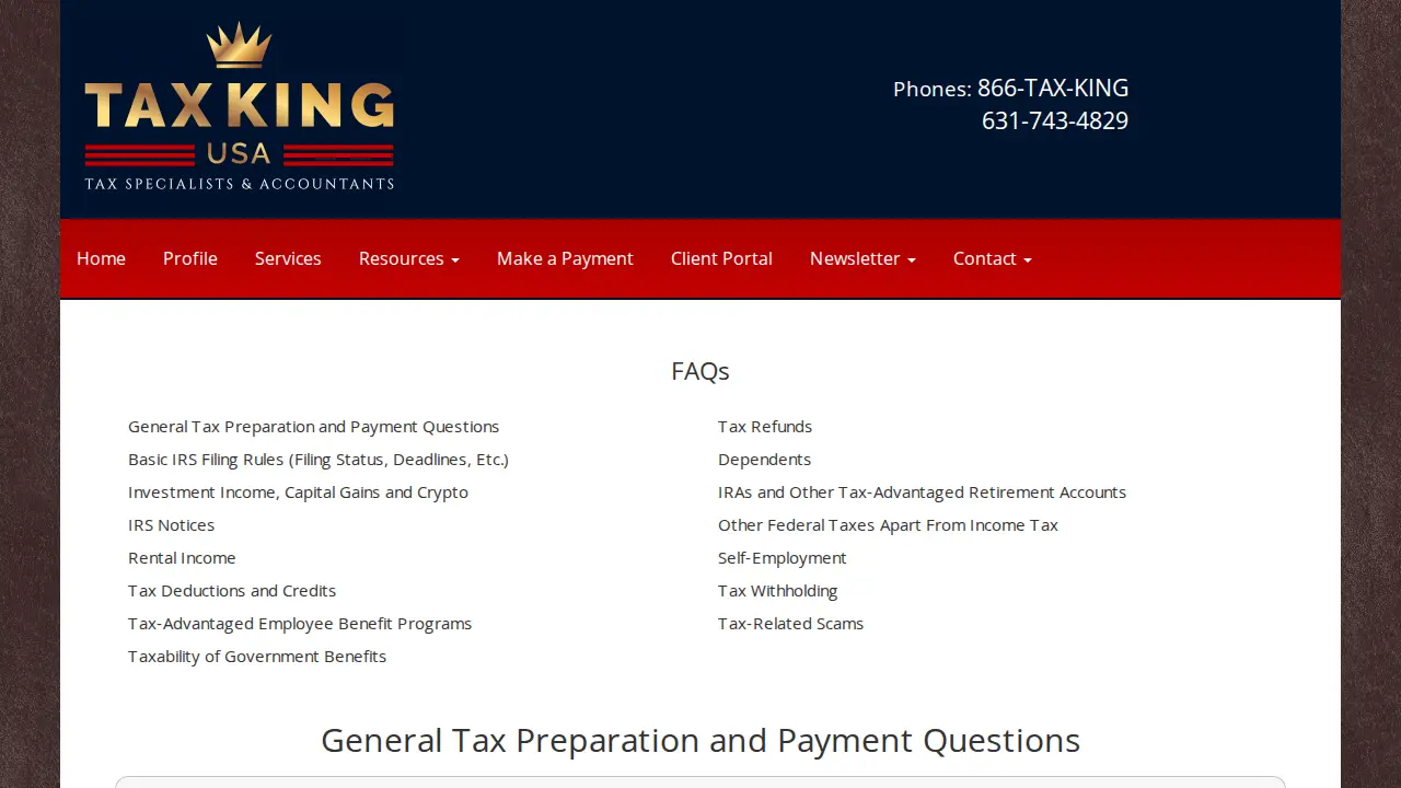 Tax King USA Inc. page