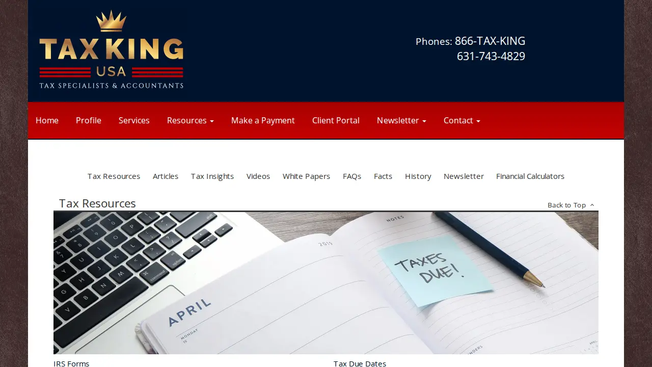 Tax King USA Inc. page
