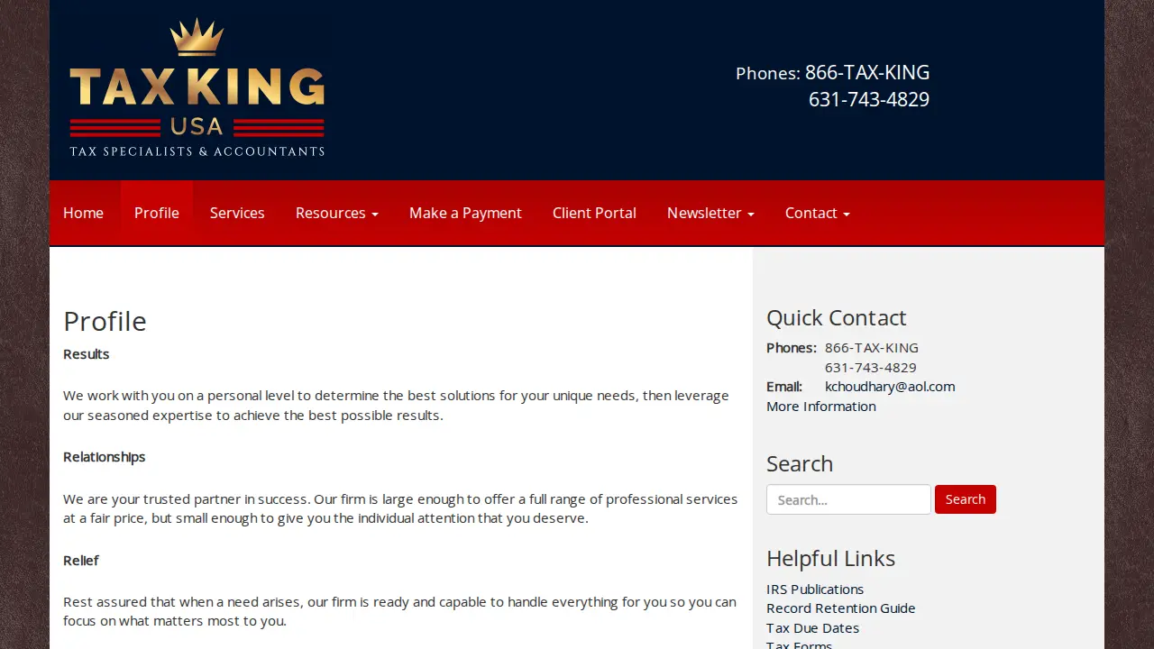 Tax King USA Inc. page
