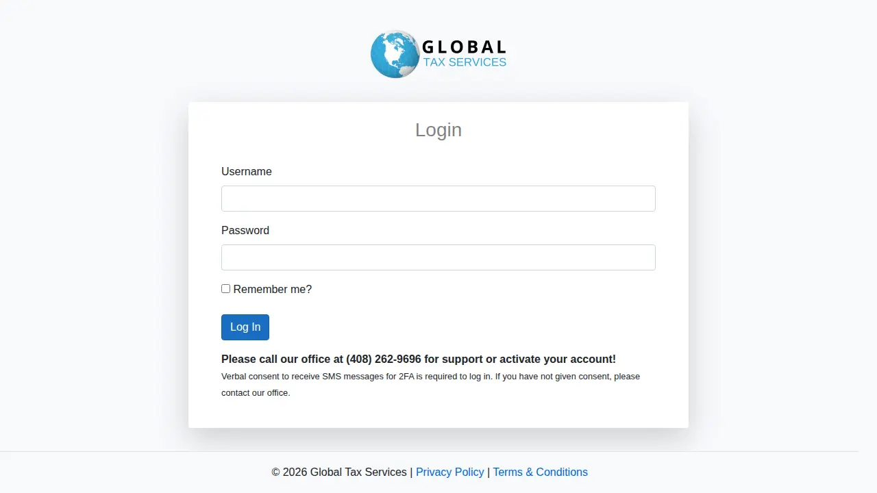 Global Tax Services page