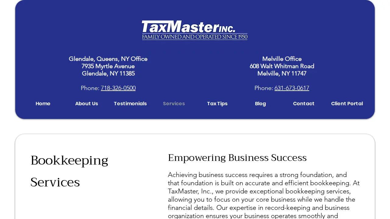 Taxmaster, Inc. page