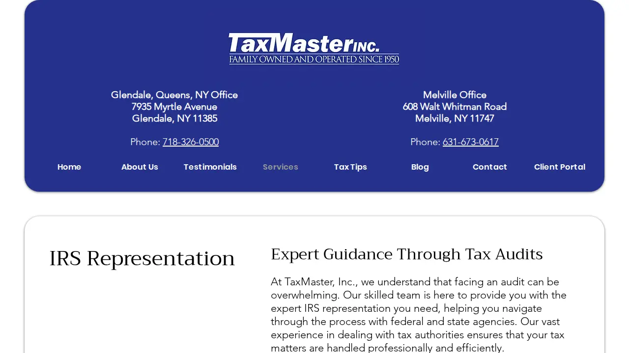 Taxmaster, Inc. page