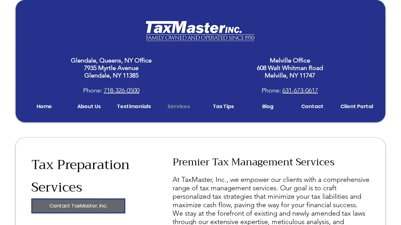 Taxmaster, Inc. page