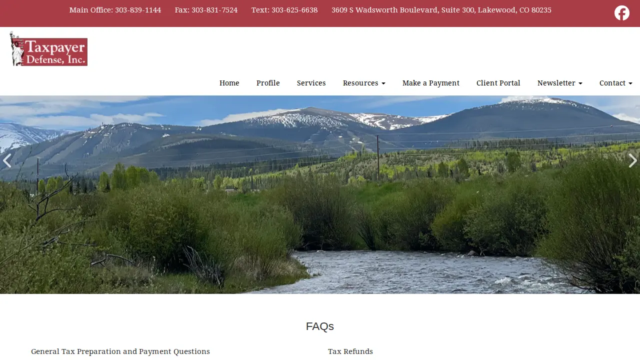 Taxpayer Defense Inc page