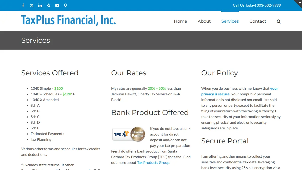 TaxPlus Financial, Inc. page