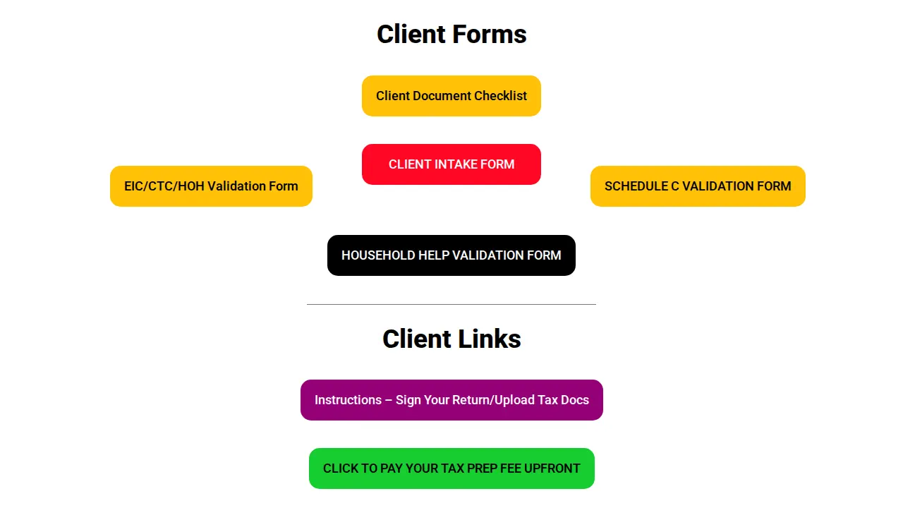Mo Bandz Tax Service page