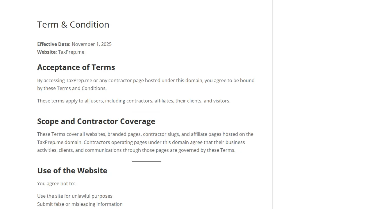 Mo Bandz Tax Service page