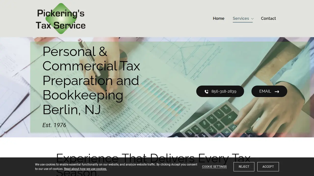 Pickering's Tax Service page
