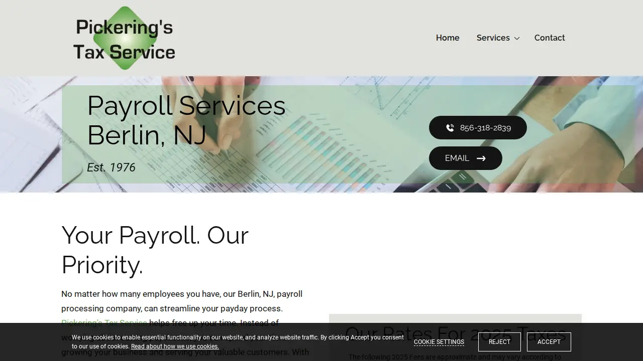 Pickering's Tax Service page