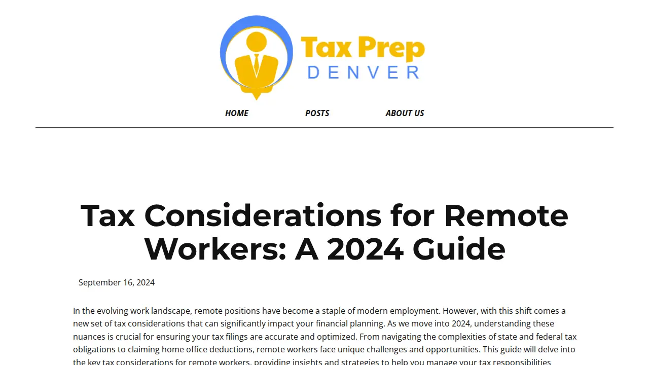 Tax Preparation Denver page