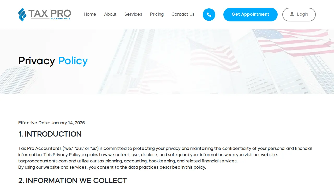 Tax Pro Accountants LLC page
