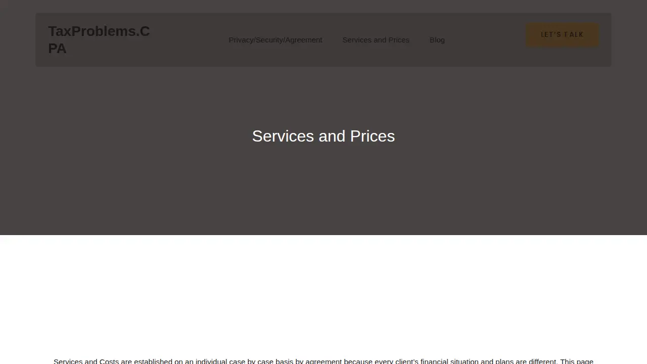 TaxProblems.CPA page