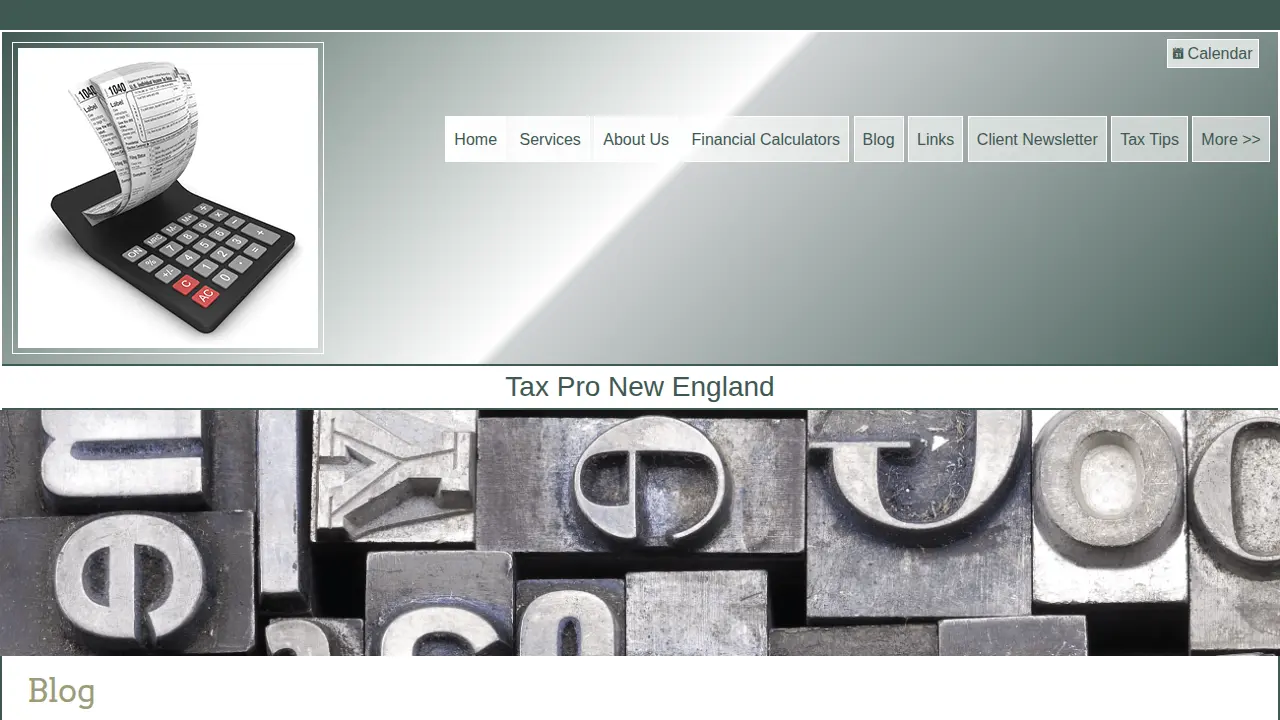 Tax Pro New England page