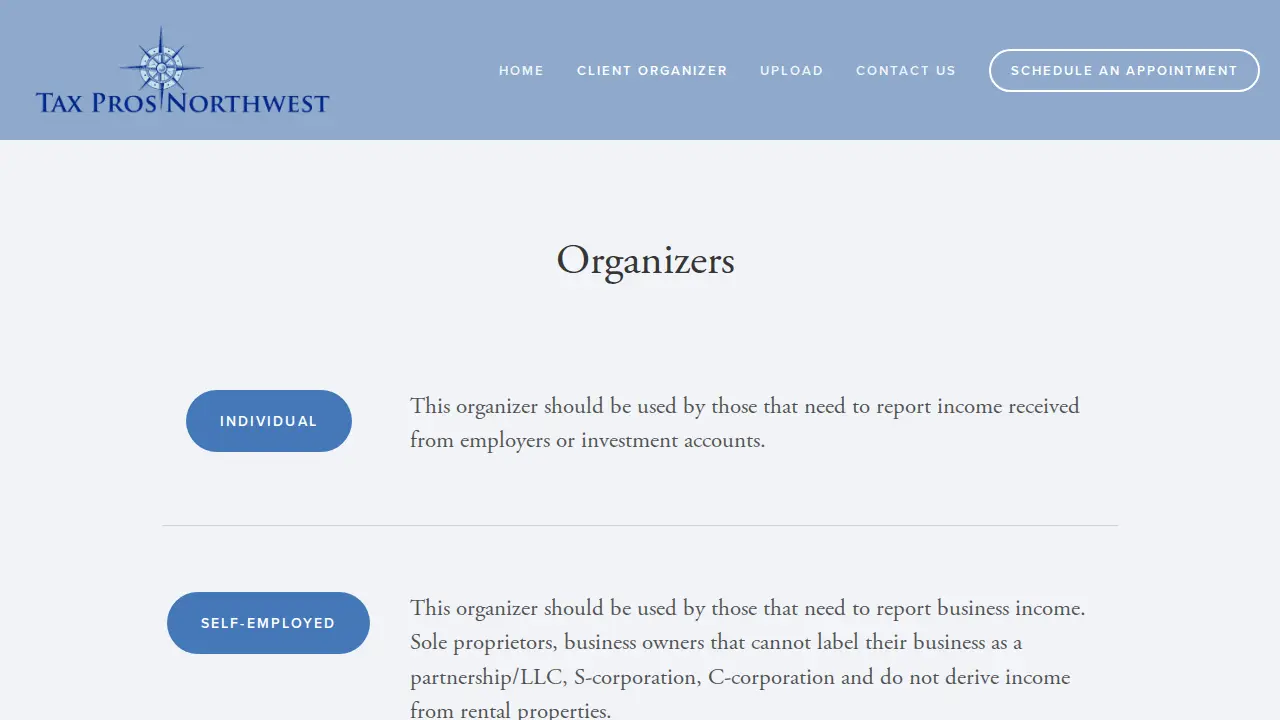 Tax Pros Northwest page