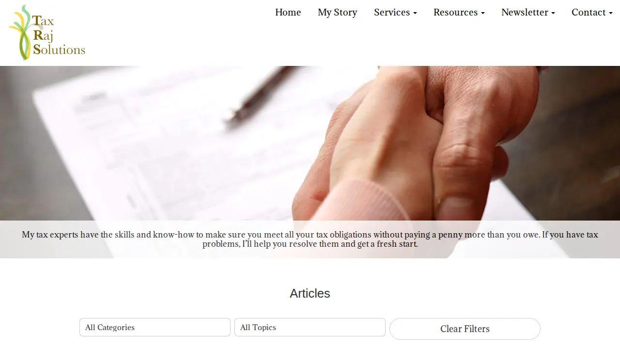 Tax Raj Solutions page