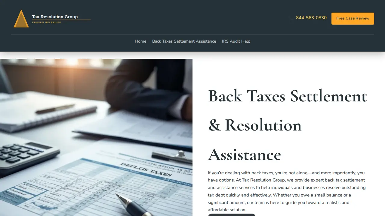 Tax Resolution Experts page