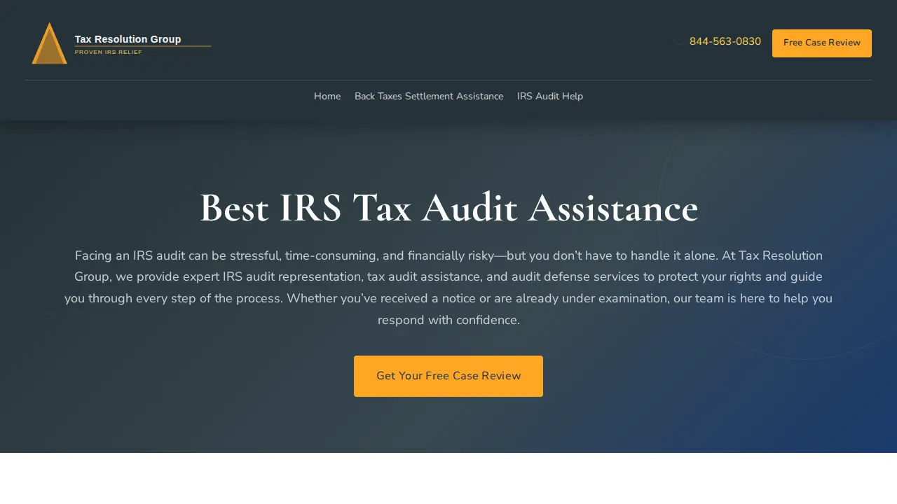 Tax Resolution Experts page