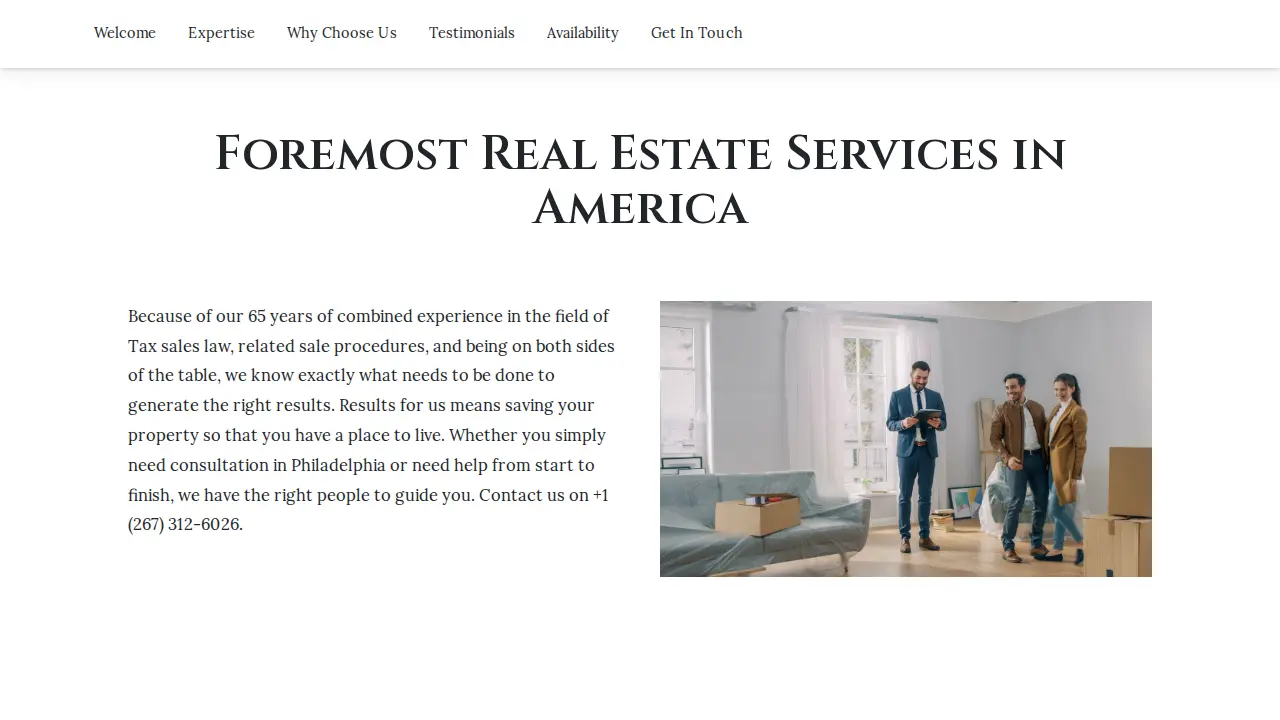 Tax Sale Help of America page
