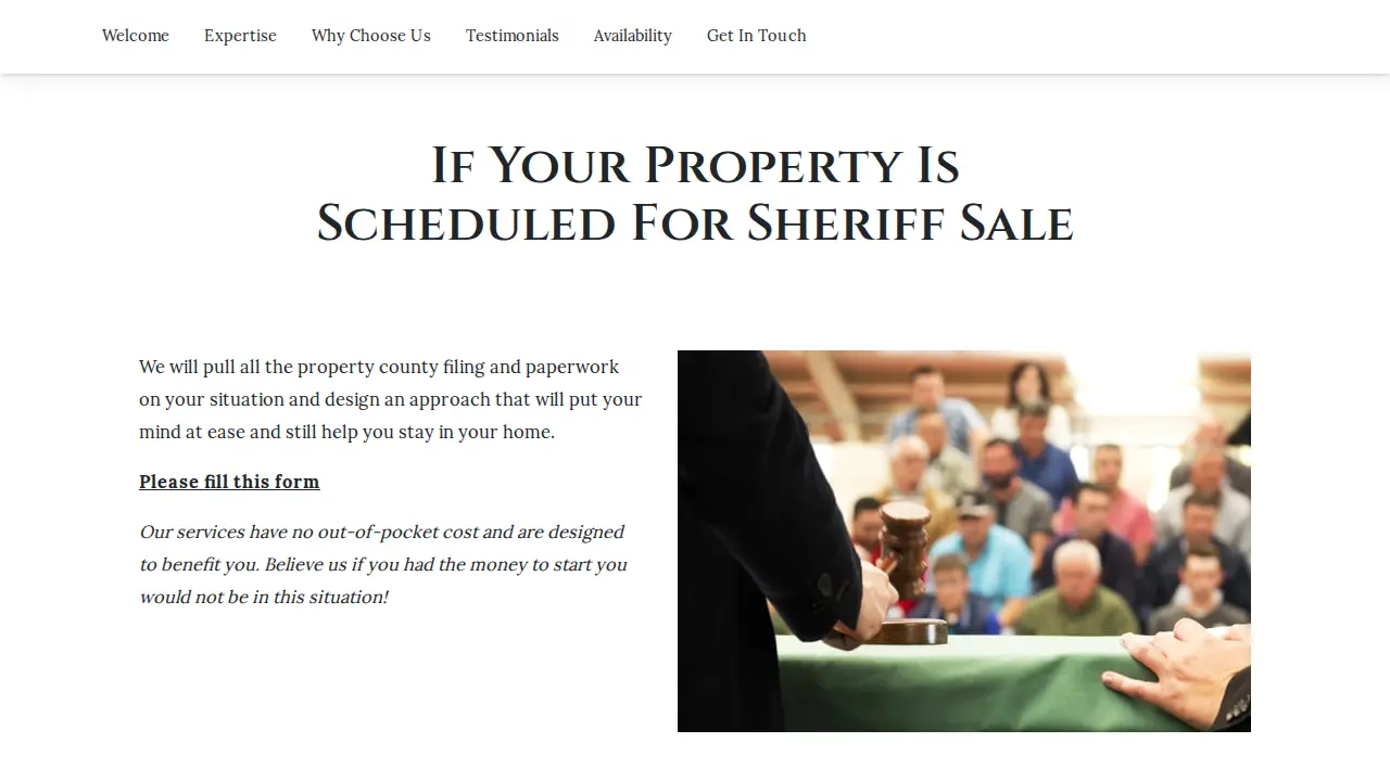 Tax Sale Help of America page