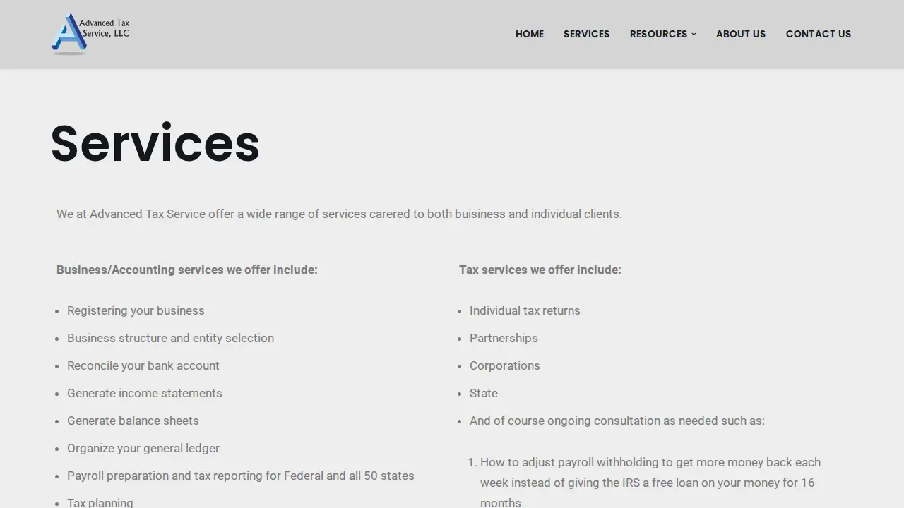 Advanced Tax Service, LLC page