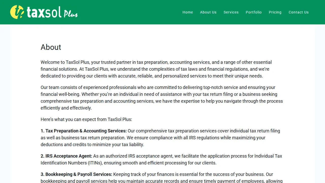 TAXSOL PLUS, LLC page