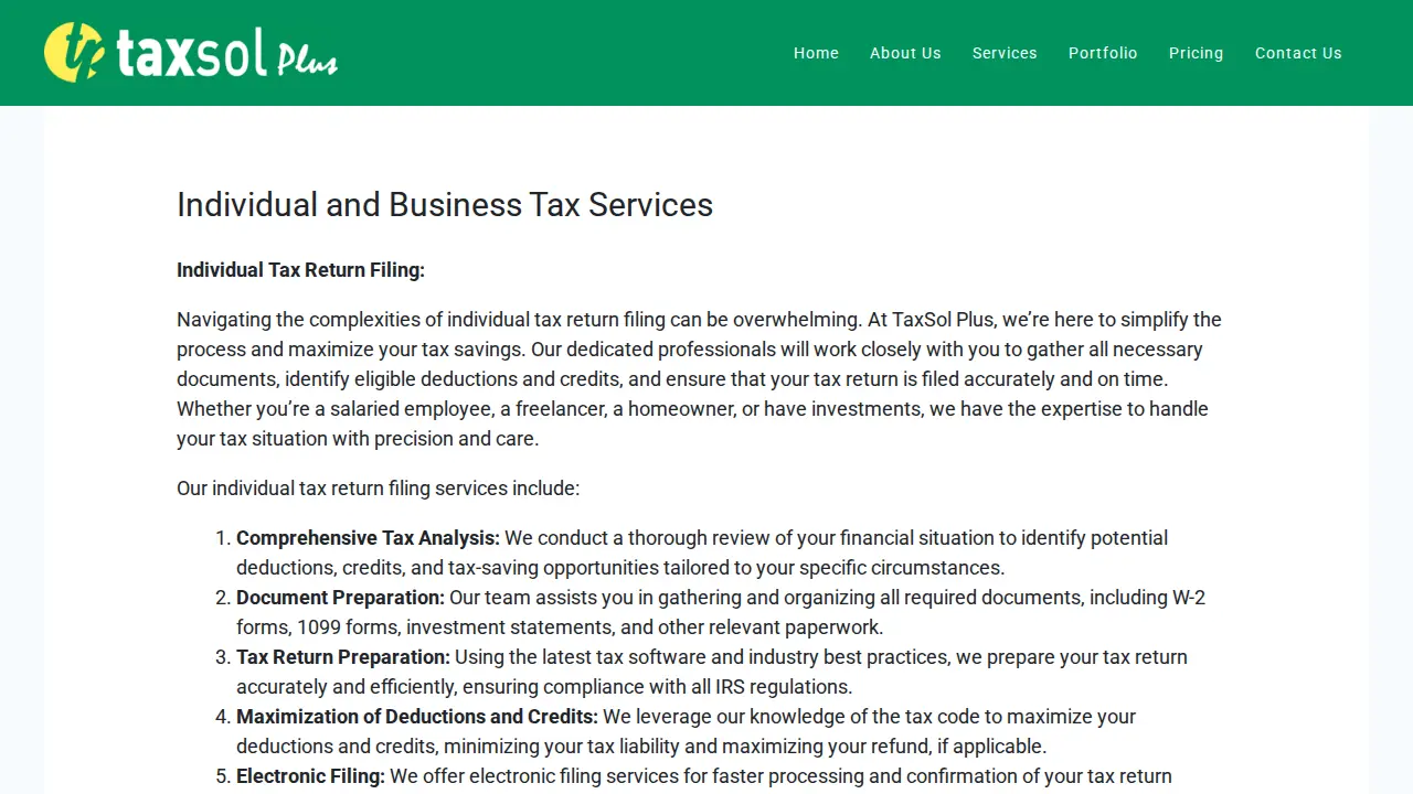 TAXSOL PLUS, LLC page