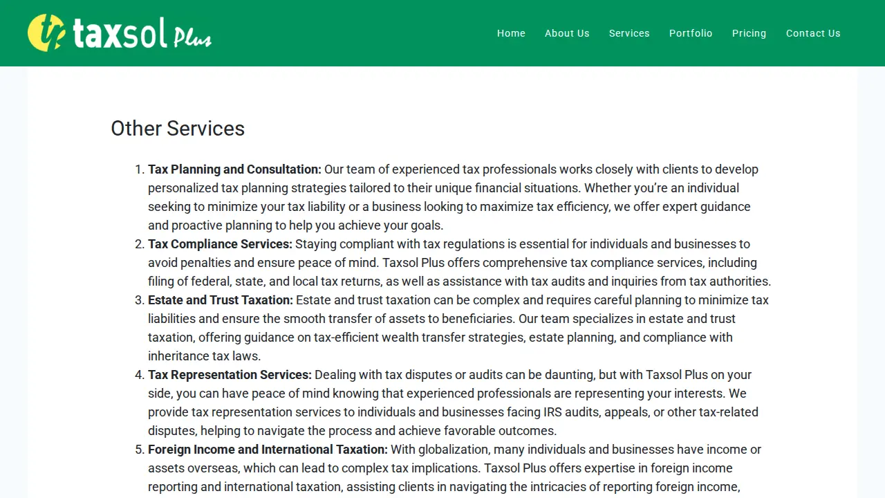 TAXSOL PLUS, LLC page