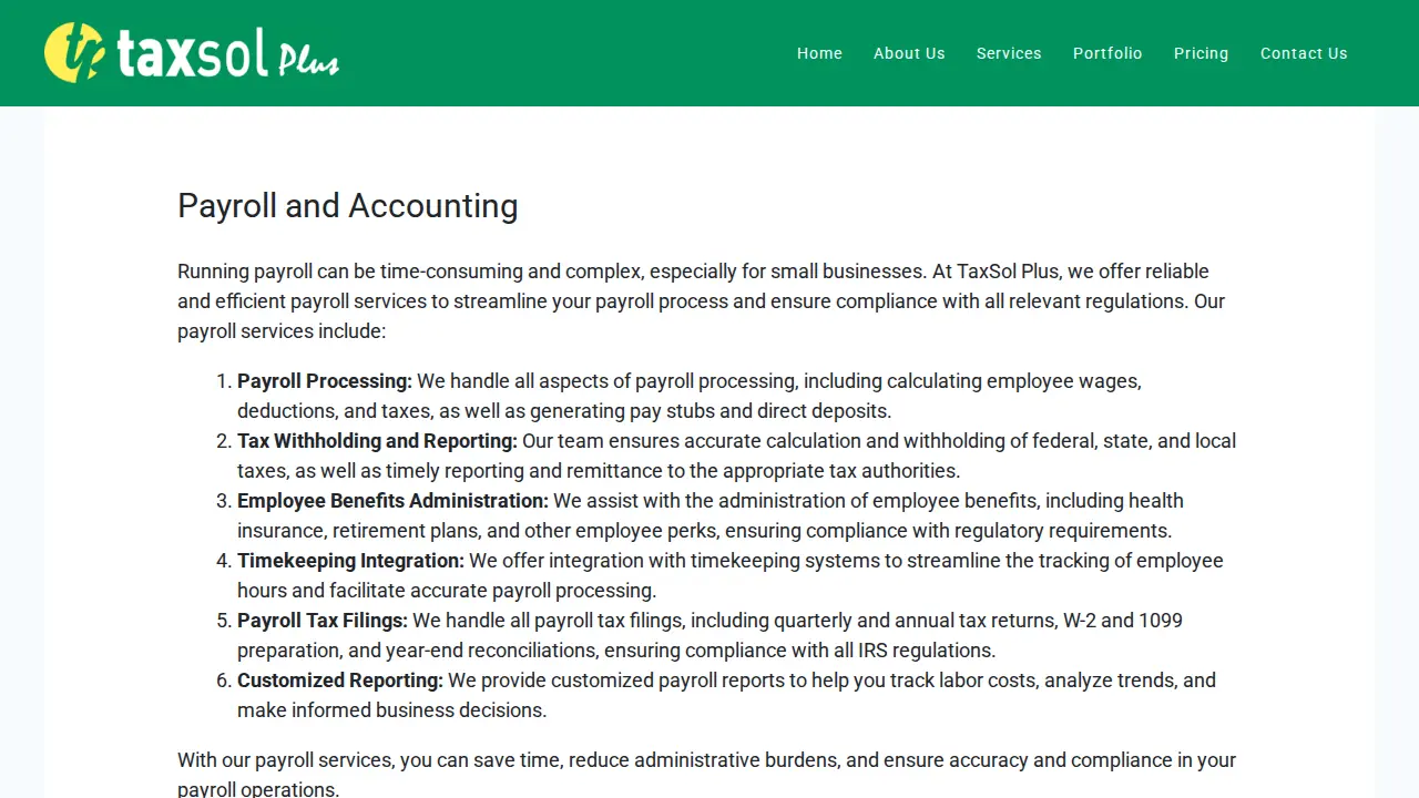 TAXSOL PLUS, LLC page