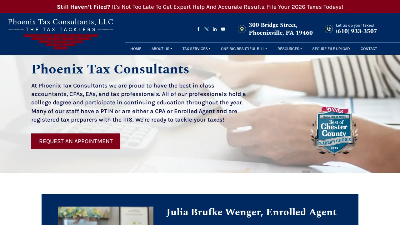 Phoenix Tax Consultants page